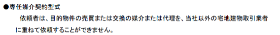 専任媒介契約型式