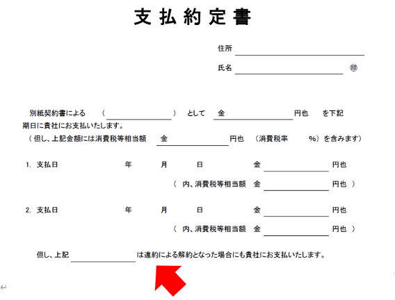 支払約定書