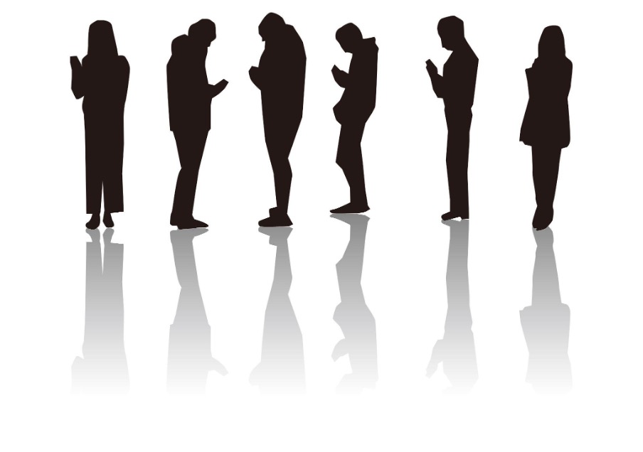 人,6人,シルエット