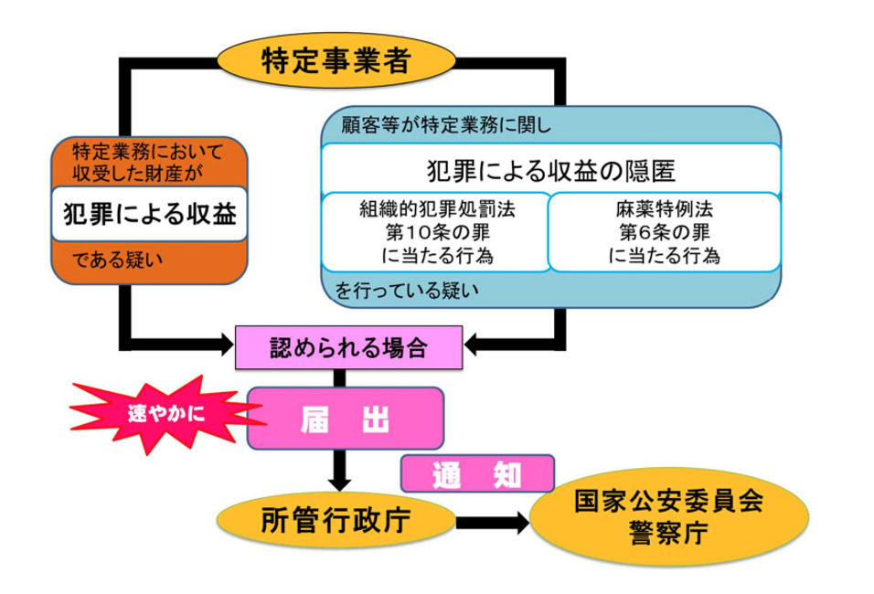 疑わしい取引,届出
