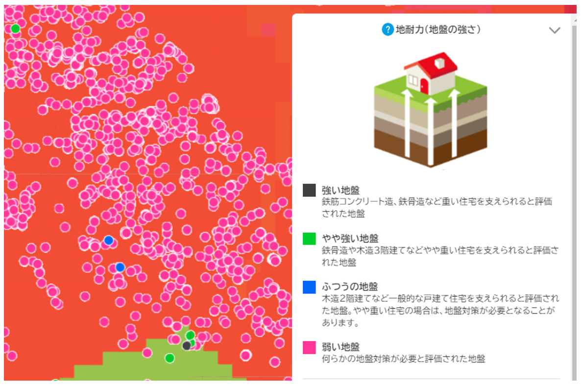 地盤サポートマップ,ポップアップウィンドウ