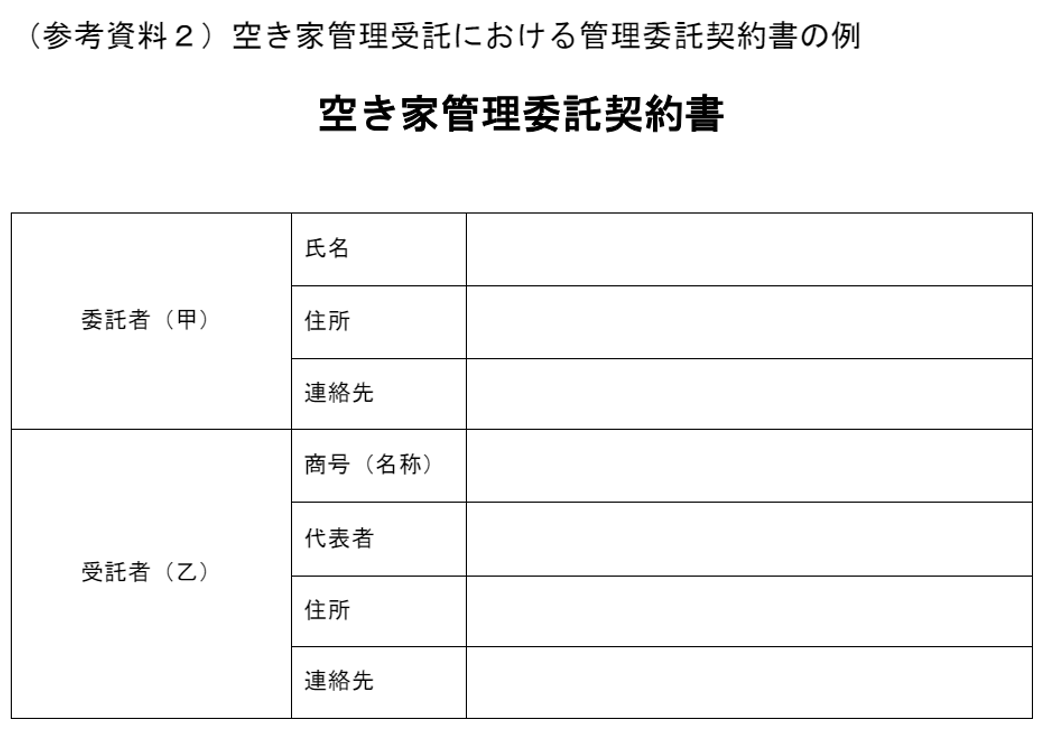 空き家管理委託契約書
