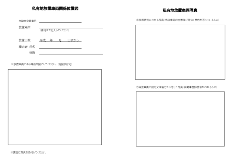 私有地放置車両関係位置図