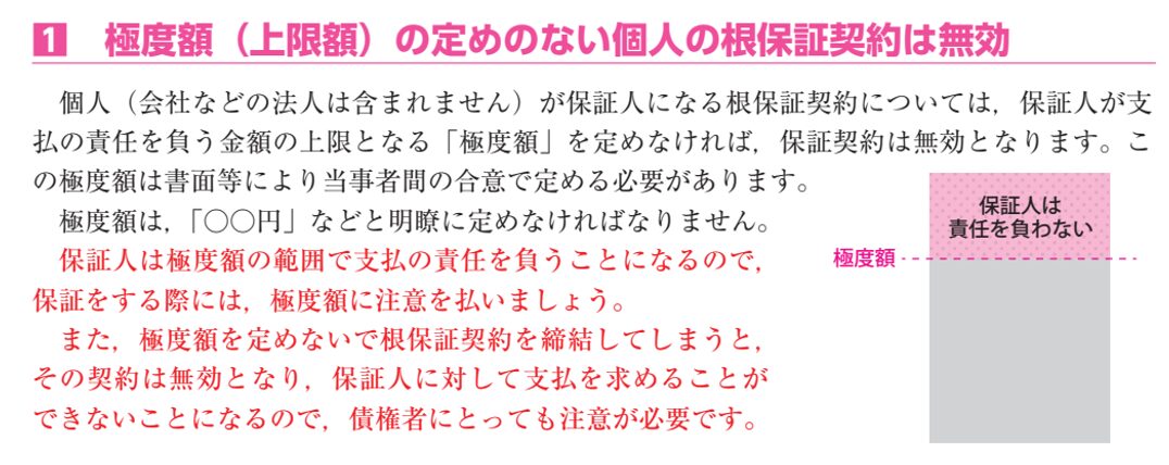 極度額の定めのない個人の根保証契約は無効