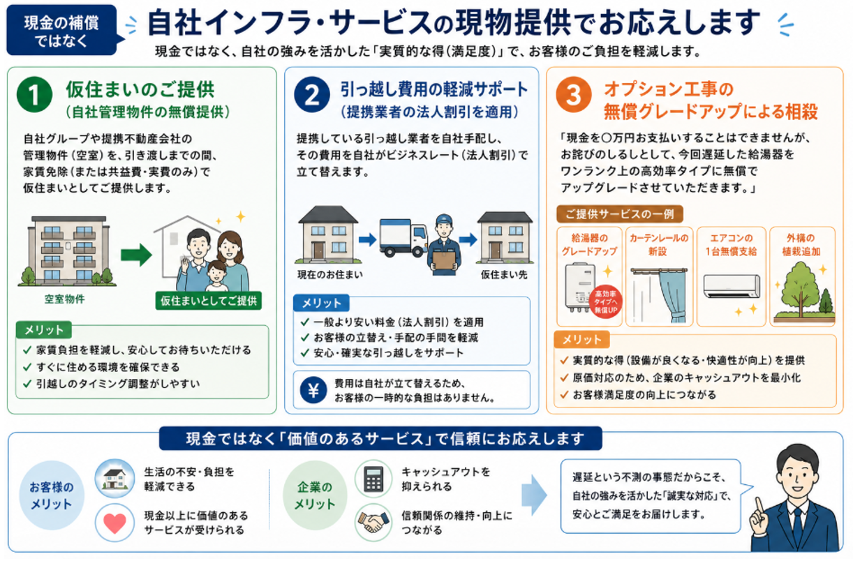 自社インフラ・サービスの現物提供でお応えします