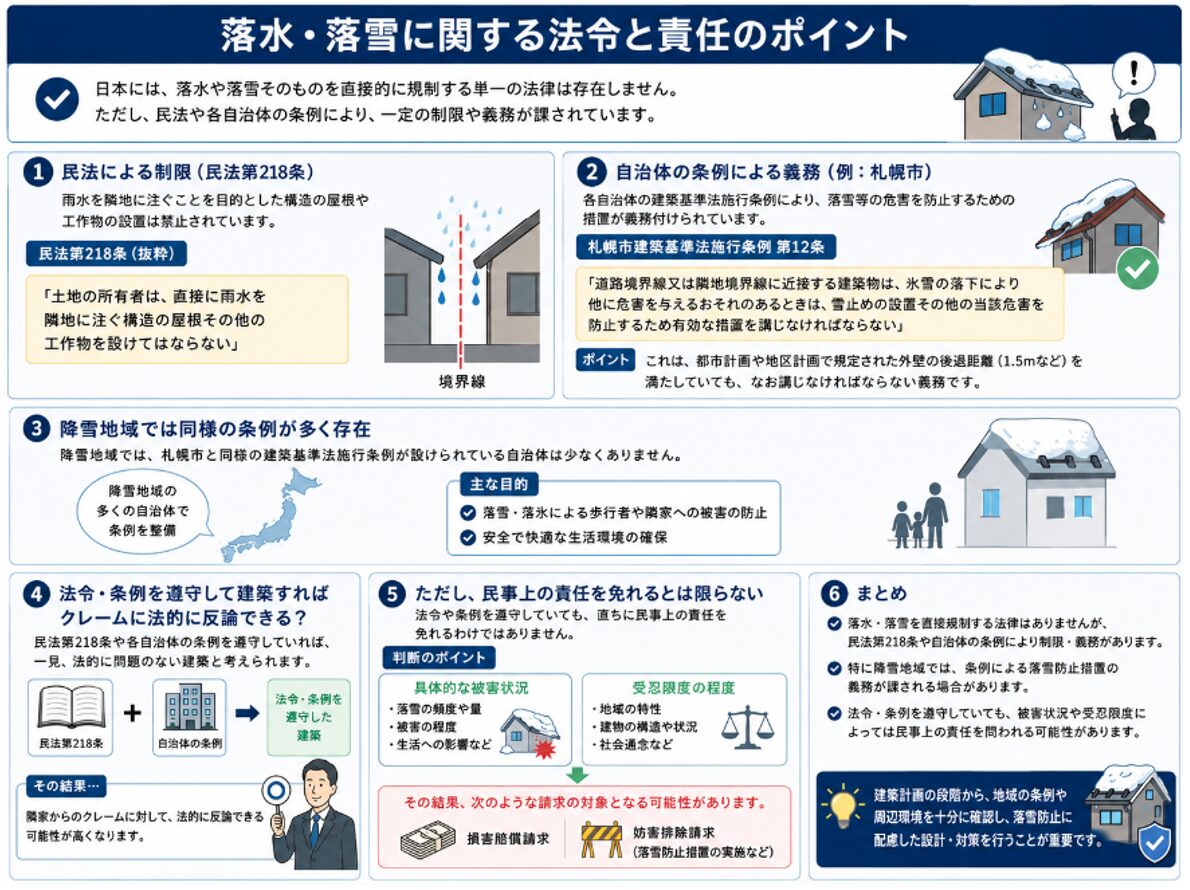 落雷・落雪に関する法令と責任のポイント