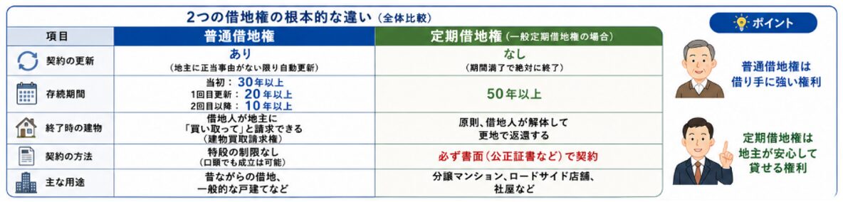 2つの借地権の根本的な違い