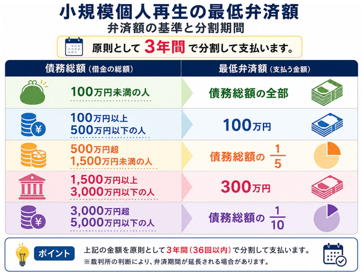 小規模個人再生の最低弁済額