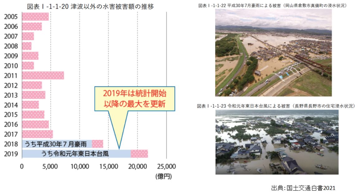 津波以外の水害被害額の推移