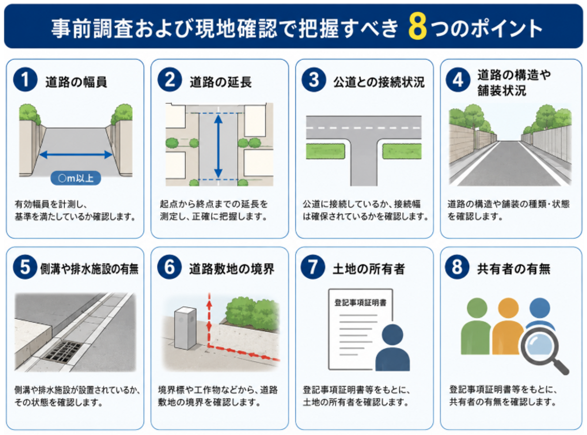事前調査および現地確認で把握すべき8つのポイント