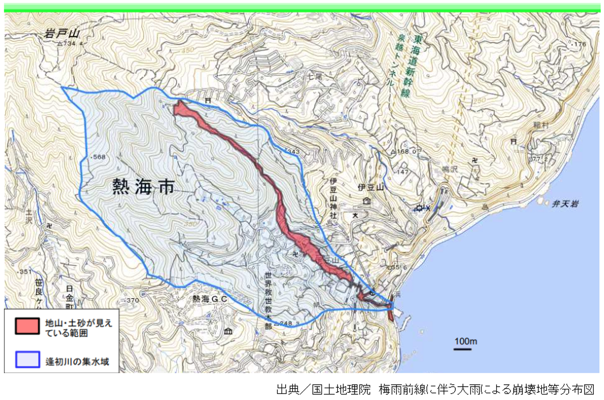 梅雨前線に伴う大雨による崩壊地等分布図