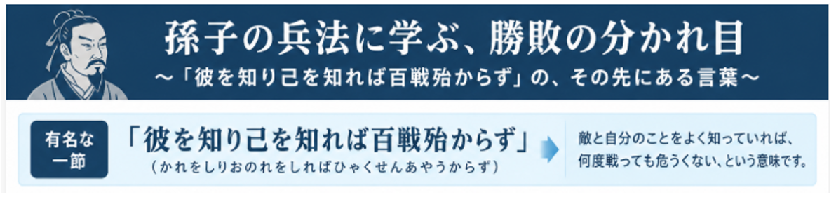 彼を知り己を知れば百戦殆からず,孫子